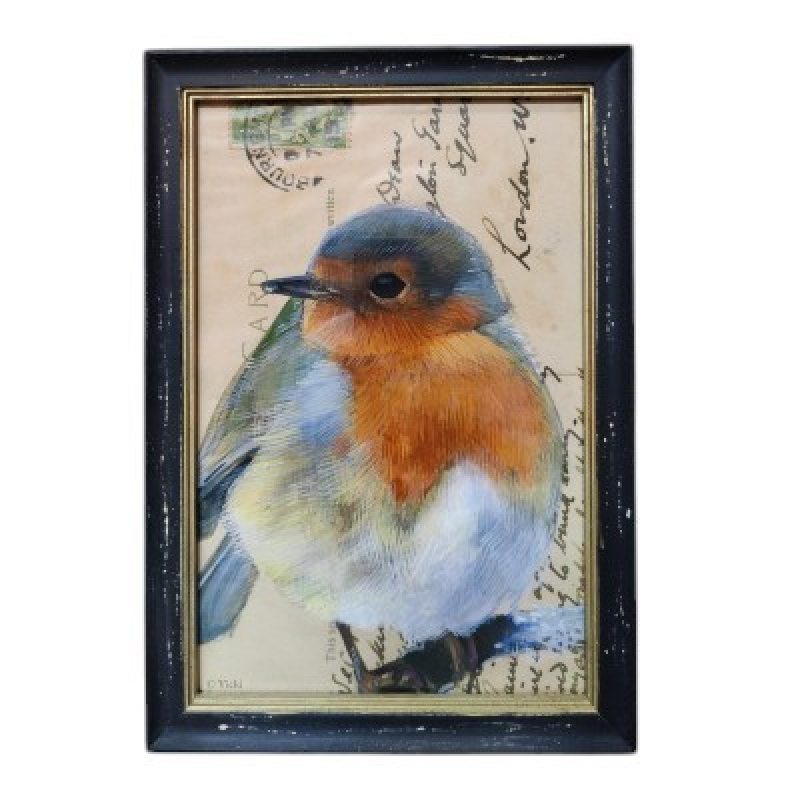 schilderij met roodborstje